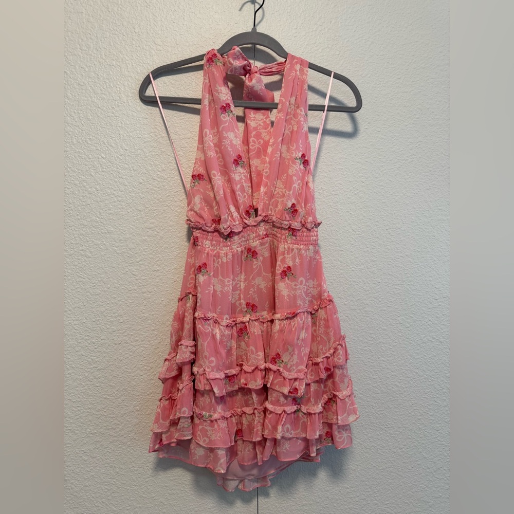 Quintelle dress- cherry pink- size small- gently worn
